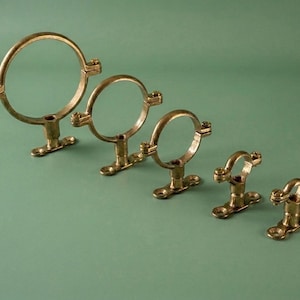 Solidny mosiężny uchwyt mocujący do rury | steam punk | industrial | miedź 1/2" 15 mm 3/4" 22 mm