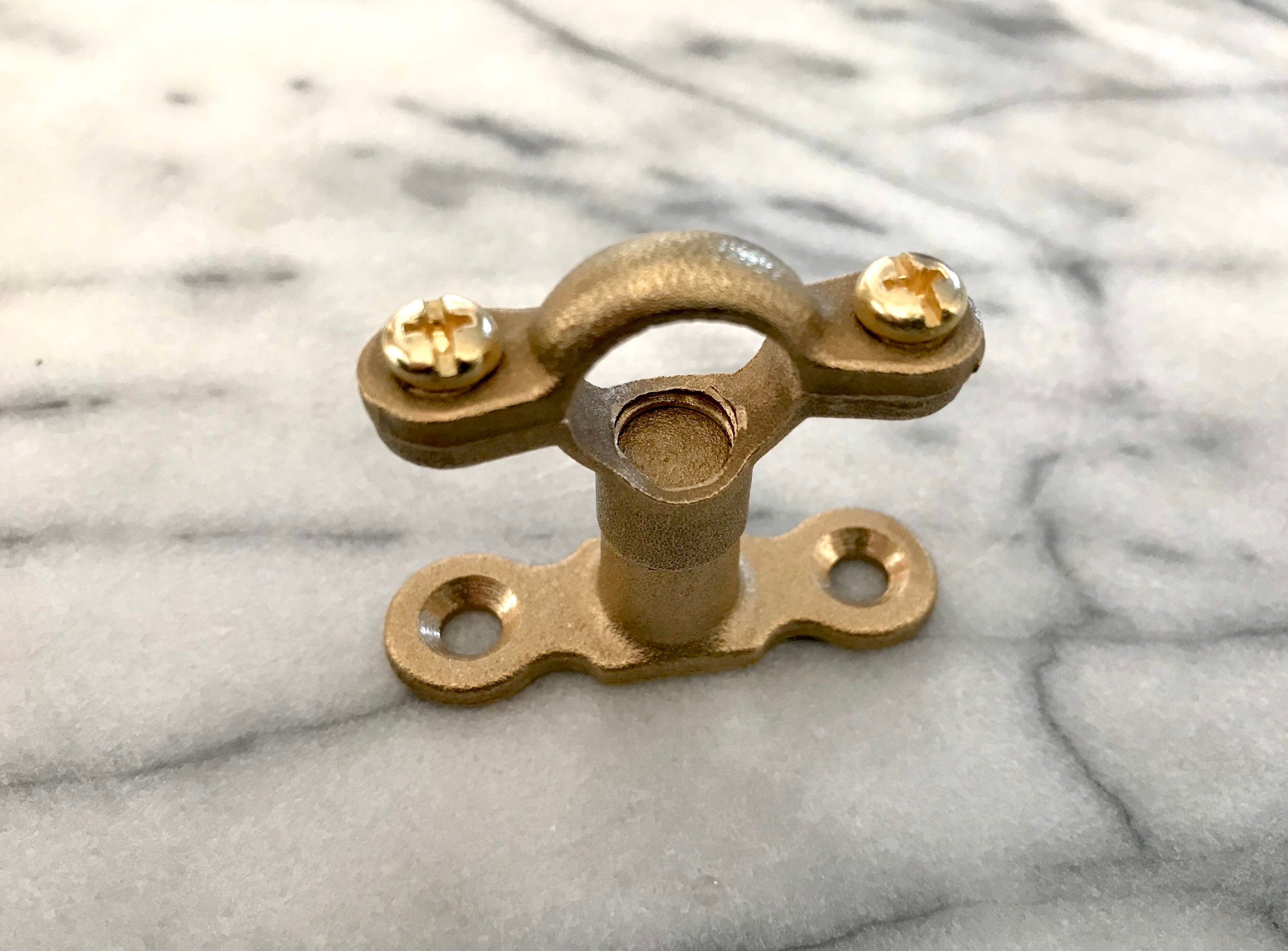 Solid Brass Pipe Mount Fixing Bracket Steam Punk Industrial Copper