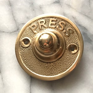 Solid Brass Wired Doorbell | Steampunk Door Bell | Edwardian Victorian Style Door Hardware | Vintage Farmhouse Rustic Metal Fixing