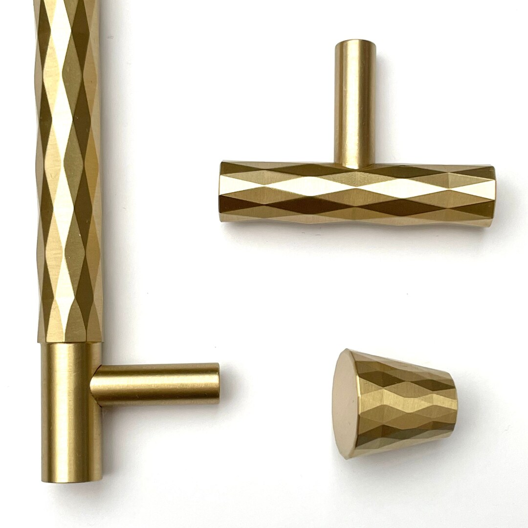 Solid Brass Geometric Cabinet Handles: Minimalist Drawer Pulls - Etsy