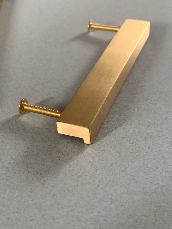Solid Brass Cabinet Handles Slim Minimalist Brass Cupboard Handles Drawer  Pull Door Handles Gold Drawer Hardware Brass Bar Pulls -  Canada