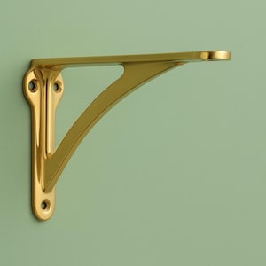 Brass Shelf Brackets | Heavy Duty Solid Cast Brass | Kitchen Book Toilet Wall Old Antique Victorian English Shaker Style | Multiple Sizes
