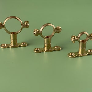 Solid brass pipe mount fixing bracket outdoor shower curtain rod bracket kitchen pan hanging industrial munsen copper 1/2&quot; 15mm 3/4&quot; 22mm