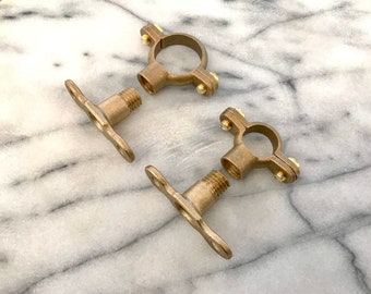 Solid brass pipe mount fixing bracket | steam punk | industrial | copper 1/2" 15mm 3/4" 22mm