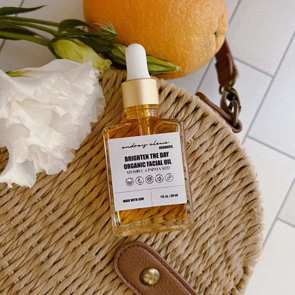 Vitamin C × Papaya Seed Organic Face Oil / Brighten Skin / Vegan, Sustainable, Natural Skincare / Eco Friendly