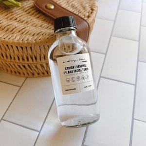 Glycolic Acid and Lactic Acid 5% AHA FACIAL TONER • Organic Skincare for Sensitive Skin • Natural, Sustainable, and Eco-Friendly