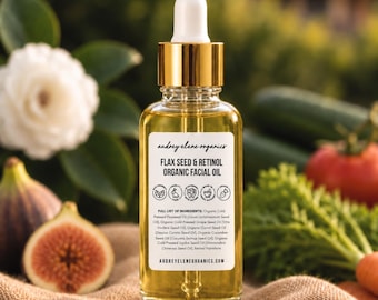 Anti-Aging Face Oil: Flaxseed + Retinol, Organic Facial Oil