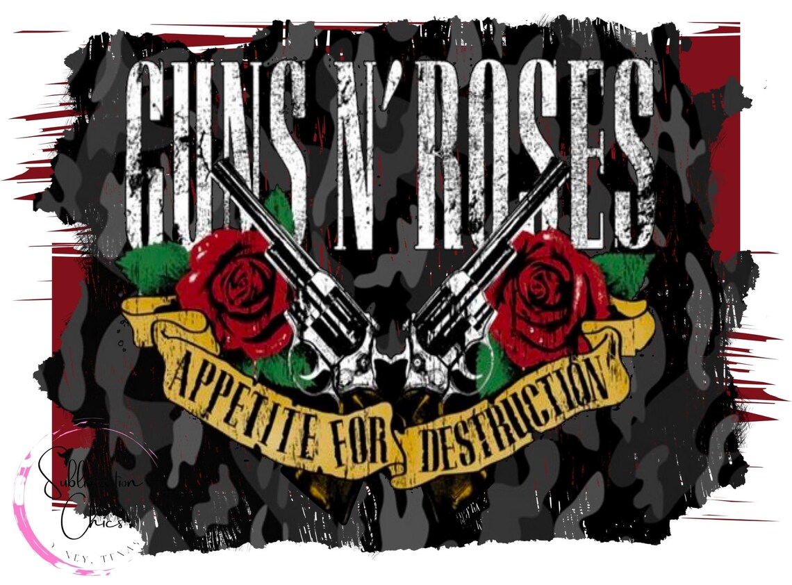 Sublimation Transfer guns and Roses Ready to Press Etsy