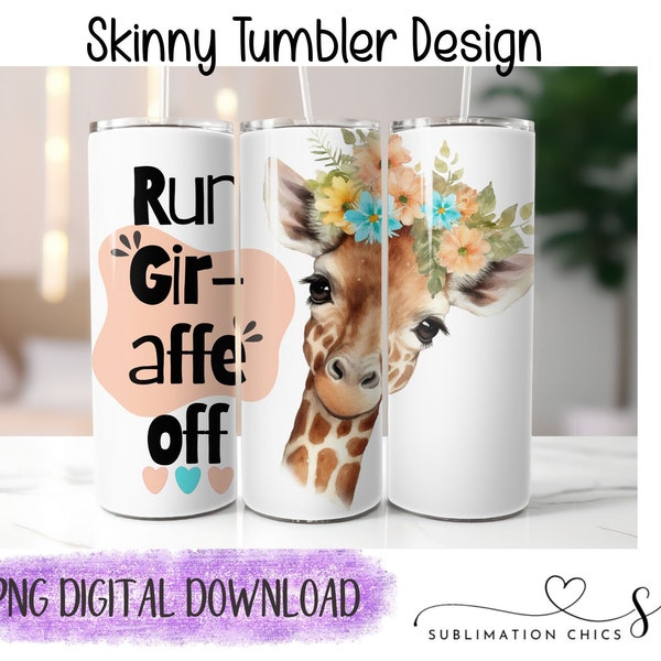 Giraffe PNG Digital Download, Sublimation, DTF, DTG, Hometown, Zoo Animal Sublimation Design, Run Gir-Affe Off