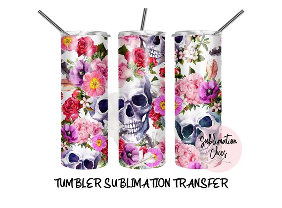 Tumbler Ready to Press | SKELETON-PINK-FLORAL-Sublimation-Transfer for  Tumbler Tapered-Straight-Skinny | Sublimation Chics | Sublimation