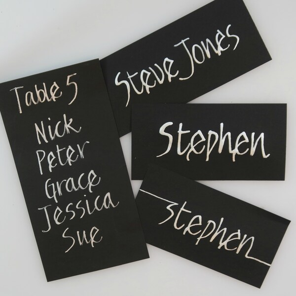 Black Place Cards - Etsy UK