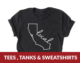 Camicia California / California Local Shirt / California Home Gift, West Coast Pride Shirt, State Pride Shirt, Los Angeles, Cali solo locali