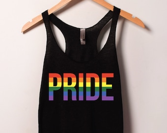 Pride Tank | Love is Love Equality LGBTQ Shirt | Gay Lesbian Bisexual Trans Pride Racerback | Love Wins | Queer Shirt | Rainbow Shirt