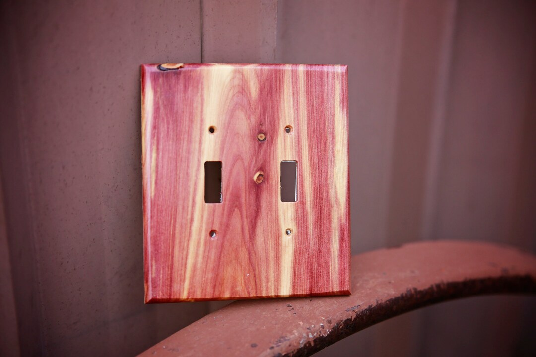 Stock Plate Traditional Handmade Wood Switch Plate 2 Toggle/ Double