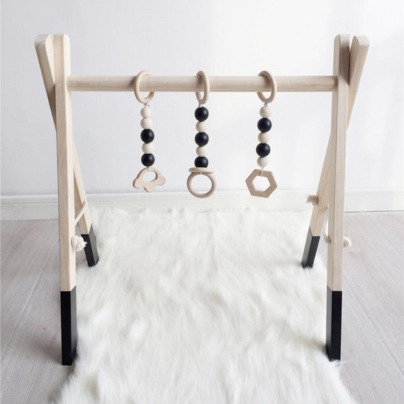 wooden baby activity gym