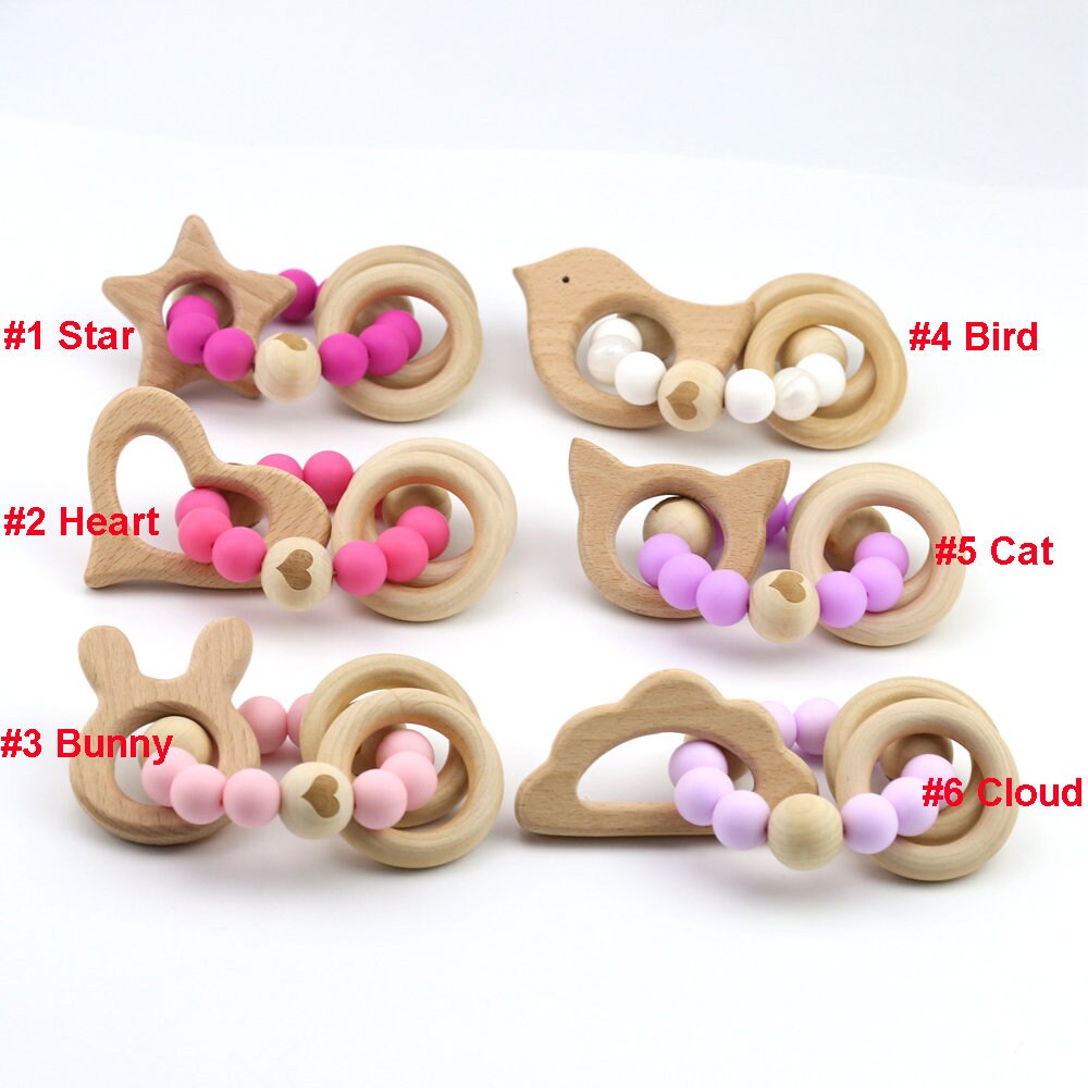 Personalised Infant Organic Wooden Baby Shower Gift Silicone Etsy