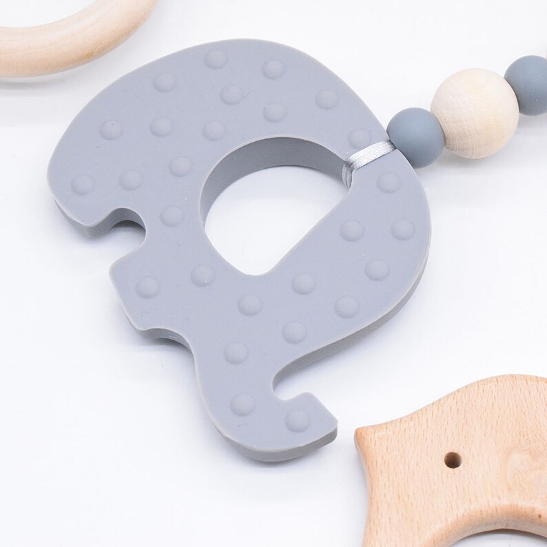 BPA Free Elephant Silicone Toy Wood beads Bird Toy Baby Play Gym Toys Nursery Acessories
