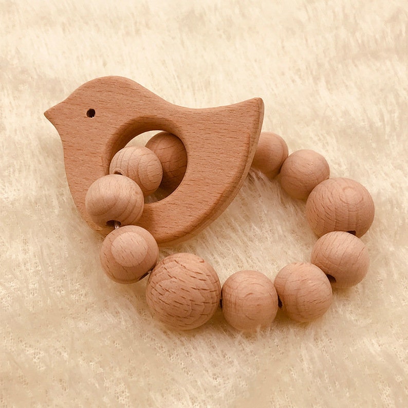 10 Designs Organic Beech Wood Animal Baby Toy / Wooden Rattle Etsy