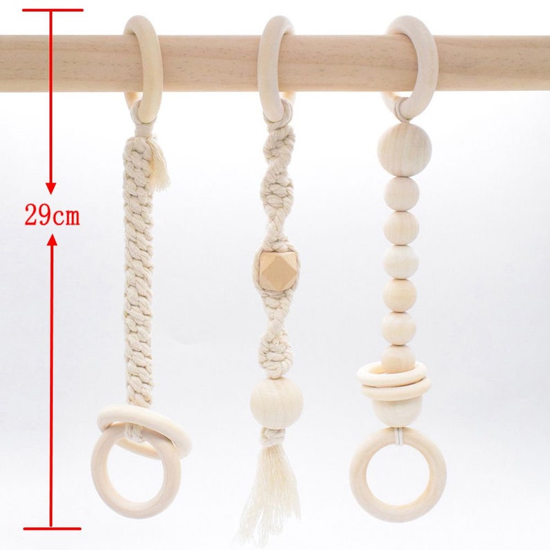 Boho Cotton Macrame Wood Baby Gym Toy Pram Toy Car seat Toy Etsy