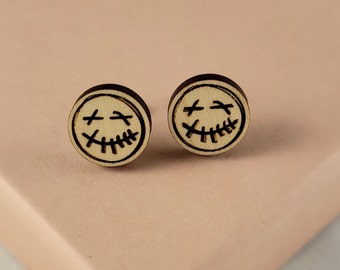 Travis Scott Wood Stud Earrings, Travis Scott Merch, Travis Scott Fan Gift, Valentine's Day Gift