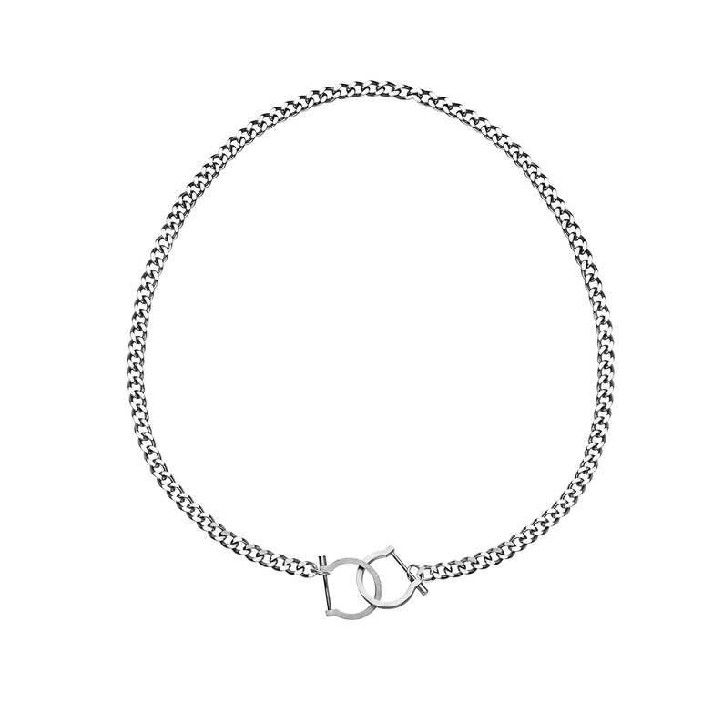 Unisex curb link bracelet mens necklace Locked Bar Cuff Shackle Band Stack Ring Jeremy Meeks 4 in 1 collection mens wallet chain