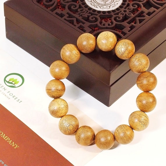 Agarwood Beaded Bracelet for Yoga Meditation Spiritual Buddhism 15mm Beads