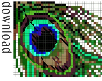 Quilt Pattern Peacock Feather - PDF download - English - measurements: American standard