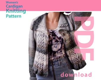 Button Down SWEATER Pattern - PDF Download  - English - measurements: American standard