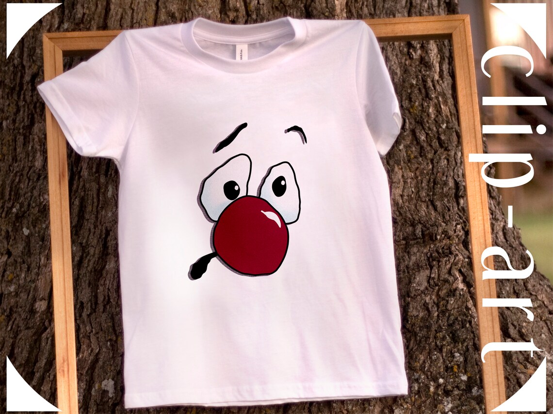 Clown CLIP-ART Image Red Nose Clip-art Clown Clipart for Print - Etsy