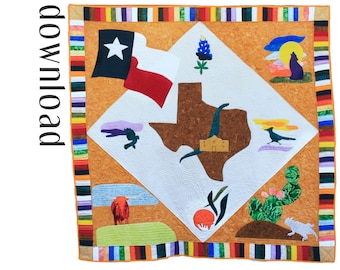 Rustic Quilt Pattern Texas - PDF download - English - measurements: American standard