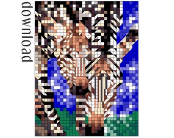 Bohemian Quilt Pattern - Zebra - PDF download - English - measurements: American standard