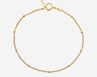 Gold Bracelet, Dainty Gold Bracelet, Gold Layering Bracelet, Ball Chain Bracelet, Bracelet, Gold Bracelet, Gold Chain Bracelet, Gift for Her