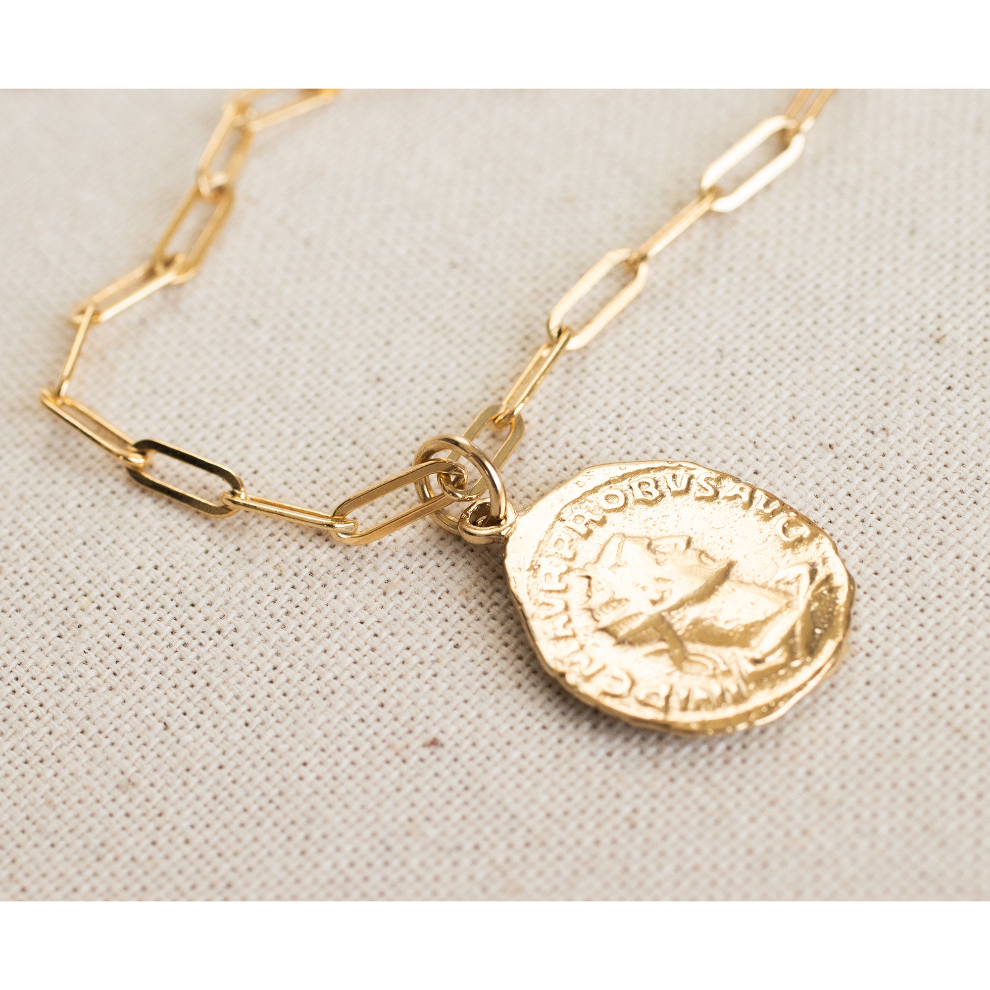 Ancient Coin Necklace Gold Roman Coin 