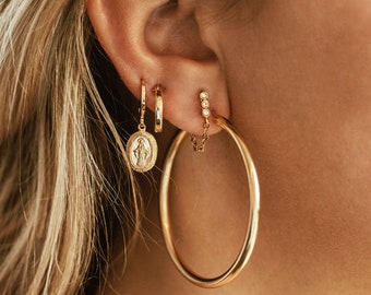 Gold Hoop Earrings, Hoop Earrings Gold, Statement Earrings, Hoop Earrings Gold, Gold Hoop, Thin Hoop Earrings, Thick Hoop, Gift for Her