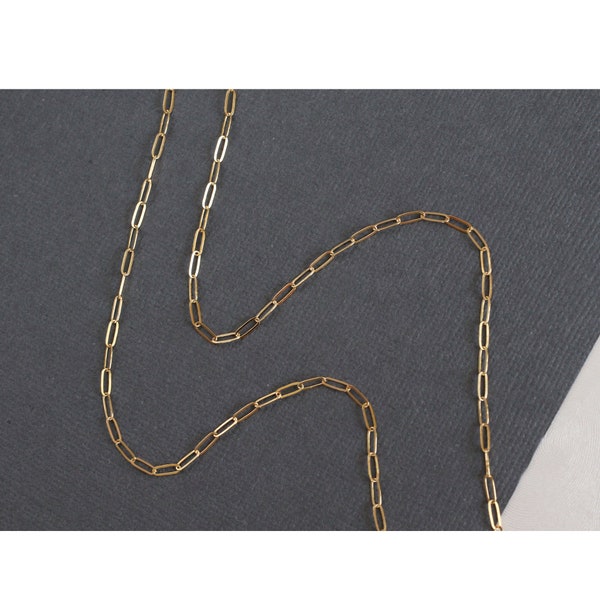 Dainty Paperclip Chain Necklace, Link Chain Necklace, Dainty Elegant Simple Chain Necklace, Dainty Layering Necklace, Gift for Her Woman