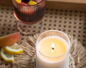 Sangria Soy Candle, natural scented candle, juicy fruits with a touch of spicy cinnamon, kitchen candle, dinning table fragrance, home decor