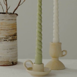 Rustic Ceramic Taper Candle Holder: Nostalgic Home Decor