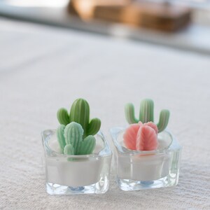 Tealight Cactus Candles, Cactus Decor, Home Decorations, Wedding Favors, Southwestern decor