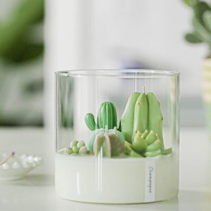 Large Cactus succulent Terrarium Candle - 3 wick | Mother's day gifts | Gifts for plant moms | Gifts for teachers | Housewarming gifts