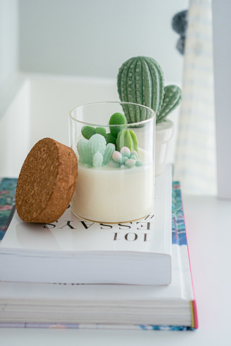 Bunny Ear Cactus Candle prickly pear cactus gifts for plant moms cactus lover gifts for her desert gifts housewarming image 6