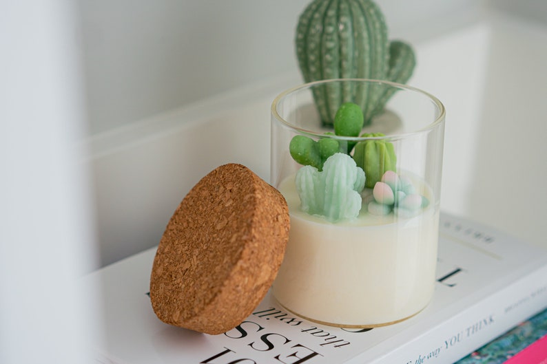 Bunny Ear Cactus Candle prickly pear cactus gifts for plant moms cactus lover gifts for her desert gifts housewarming image 4