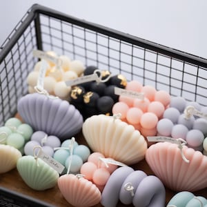 Mini Soy Bubble Candle: Unscented Pastel Decor with Gold Leaf