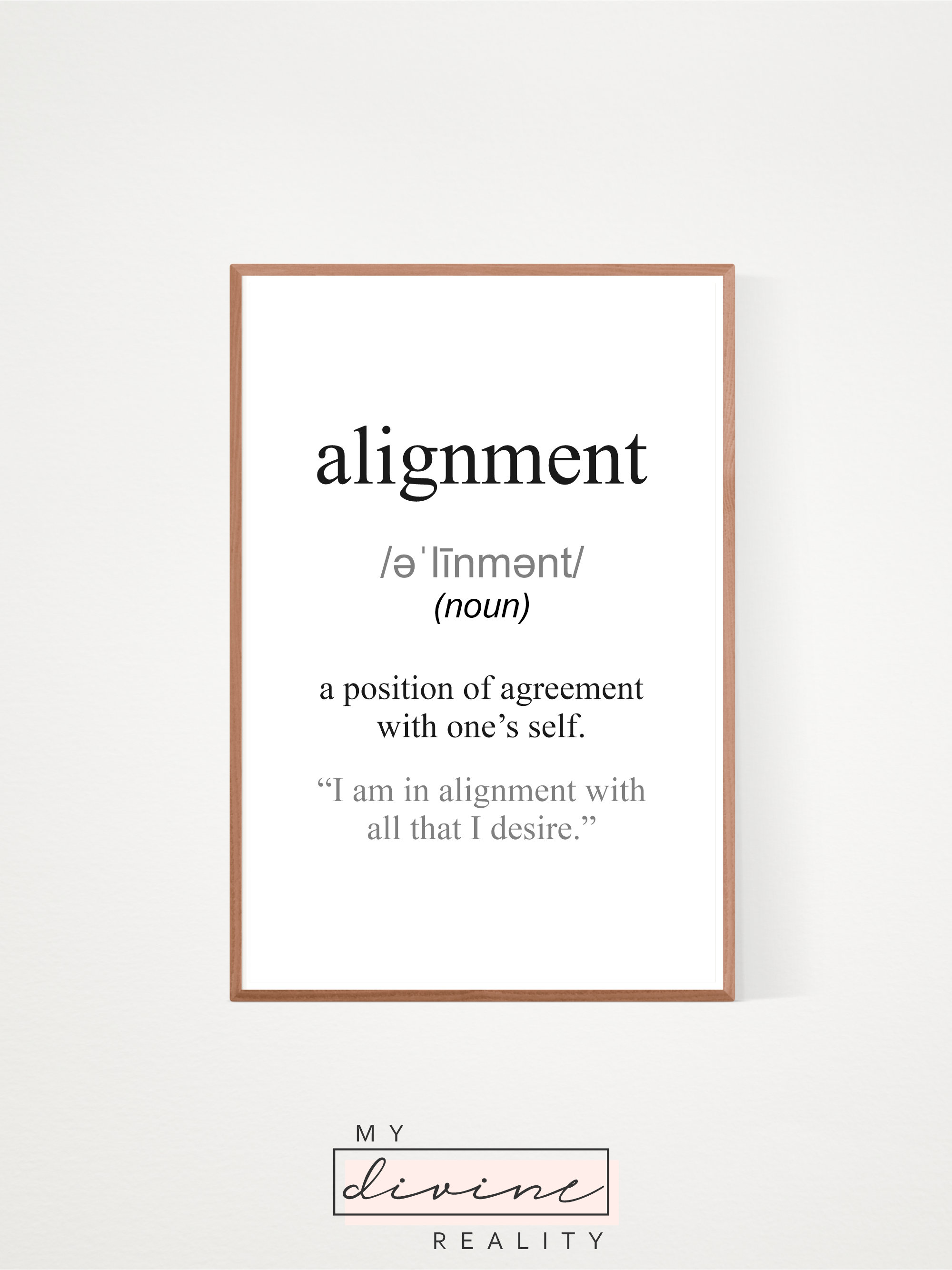 Printable Wall Art Alignment Definition Abraham Hicks Etsy