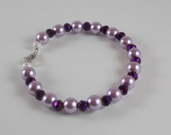 Purple pearl bracelet purple bracelet Iris bracelet for women beaded bracelet women girls bracelet purple iris bracelet