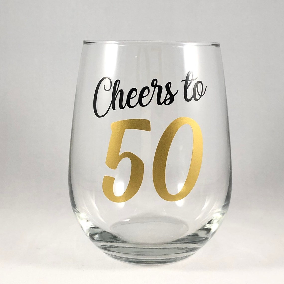 50th Birthday Wine Glass/50th Birthday Gift/cheers to 50/50th Etsy