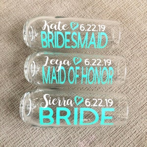 Bridesmaid Gift/Bridesmaid Flutes/Bridal Party Gifts/Bridesmaid Proposal/Bridesmaid Champagne Flutes/Wedding Party Gifts/Wedding Favor