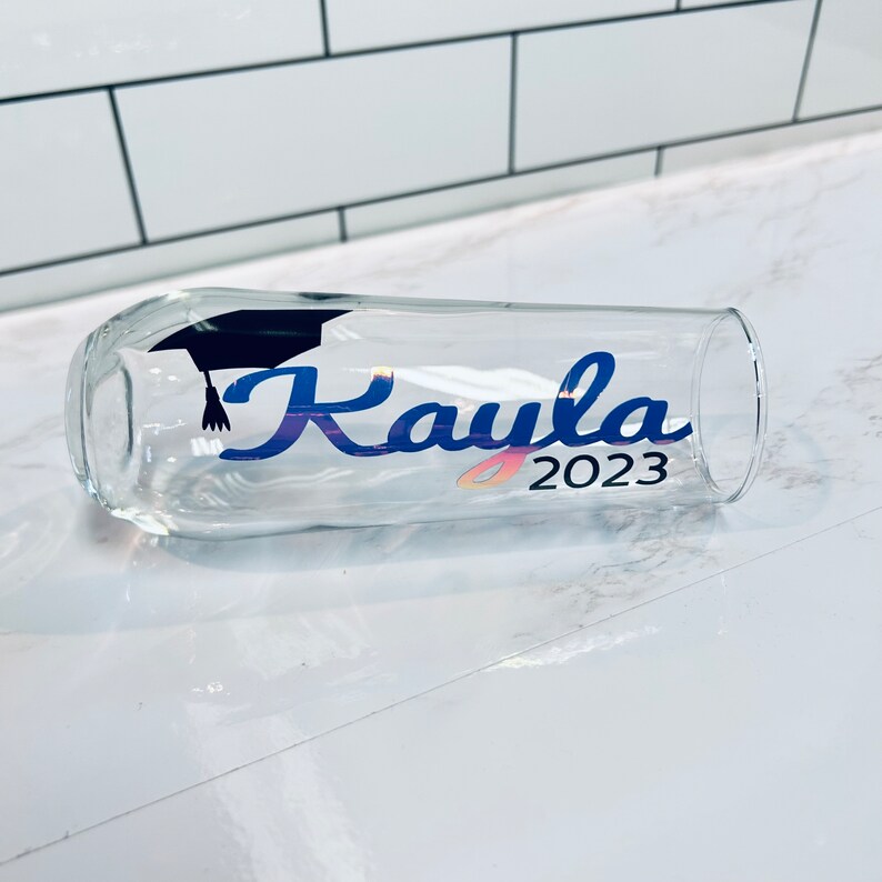 Graduation Flute/college Grad Glass/graduation Wine Glass/personalized ...