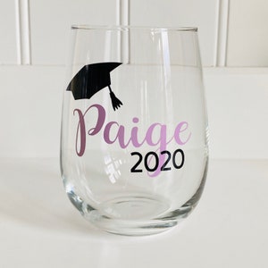 Graduation Wine Glass/Graduation Gift/College Wine Glass/College Grad/Personalized Graduation/Class of 2024/Funny Graduation/2024 Graduate image 9