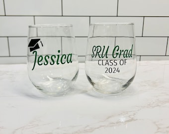 Graduation Wine Glass/Class of 2025/College Grad Gift/Grad Wine Glass/2025 Graduate/Personalized Grad Gift