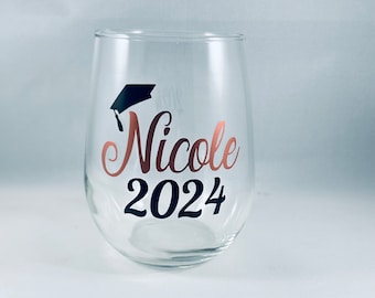Bicchiere da vino personalizzato per la laurea 2025: regalo per laureati